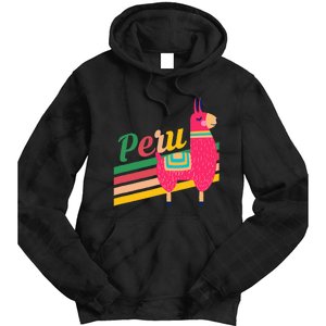 Peru Alpacas South America Vacation Tie Dye Hoodie