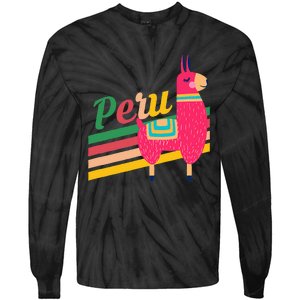 Peru Alpacas South America Vacation Tie-Dye Long Sleeve Shirt