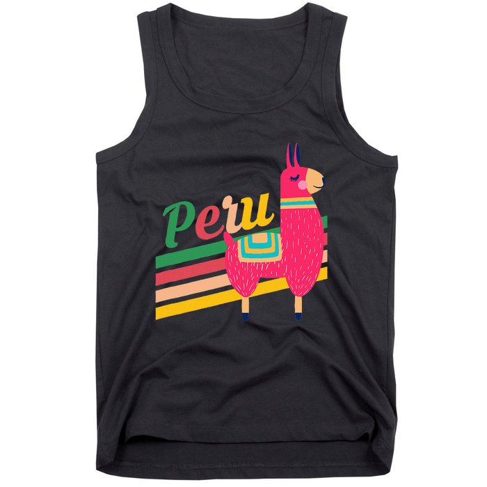 Peru Alpacas South America Vacation Tank Top