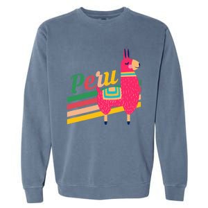 Peru Alpacas South America Vacation Garment-Dyed Sweatshirt