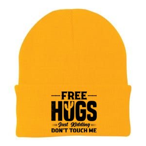 Pro Anti Social Free Hugs Just Kidding Dont Touch Me Knit Cap Winter Beanie