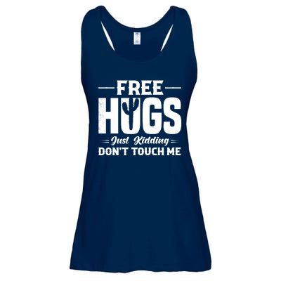 Pro Anti Social Free Hugs Just Kidding Dont Touch Me Ladies Essential Flowy Tank