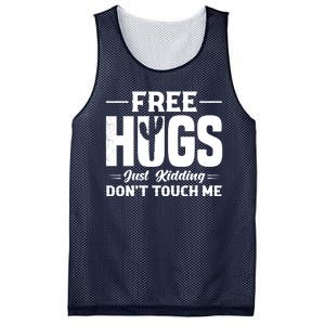 Pro Anti Social Free Hugs Just Kidding Dont Touch Me Mesh Reversible Basketball Jersey Tank