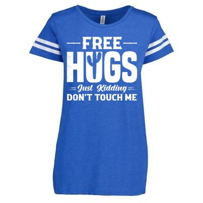 Pro Anti Social Free Hugs Just Kidding Dont Touch Me Enza Ladies Jersey Football T-Shirt