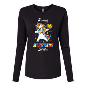 Proud Autism Sister Unicorn Autism Awareness Gift Womens Cotton Relaxed Long Sleeve T-Shirt