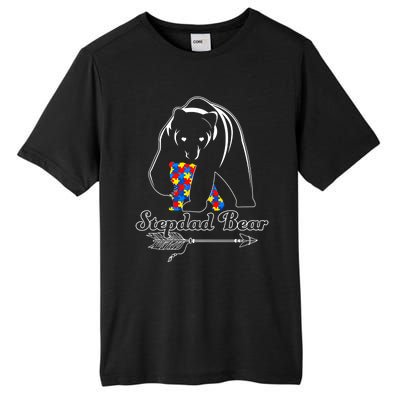 Proud Autism Stepdad Bear Autism Awareness Autistic Support Funny Gift Tall Fusion ChromaSoft Performance T-Shirt