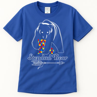 Proud Autism Stepdad Bear Autism Awareness Autistic Support Funny Gift Tall T-Shirt