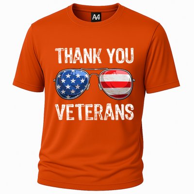 Patriotic America Sunglasses Thank You Veterans Day Gift Cooling Performance Crew T-Shirt