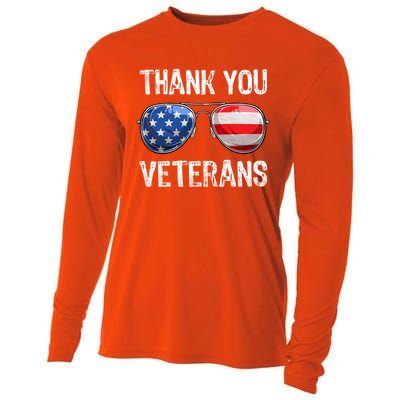 Patriotic America Sunglasses Thank You Veterans Day Gift Cooling Performance Long Sleeve Crew