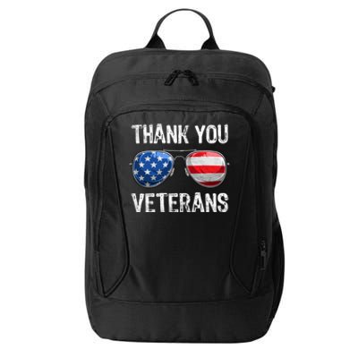 Patriotic America Sunglasses Thank You Veterans Day Gift City Backpack