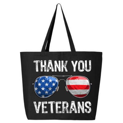 Patriotic America Sunglasses Thank You Veterans Day Gift 25L Jumbo Tote