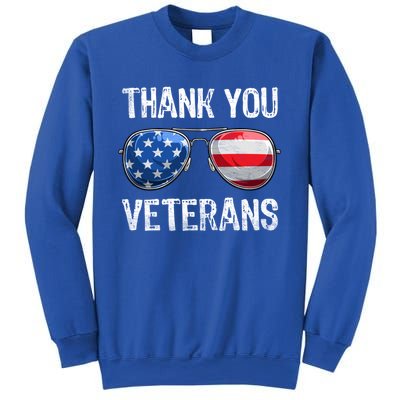 Patriotic America Sunglasses Thank You Veterans Day Gift Sweatshirt