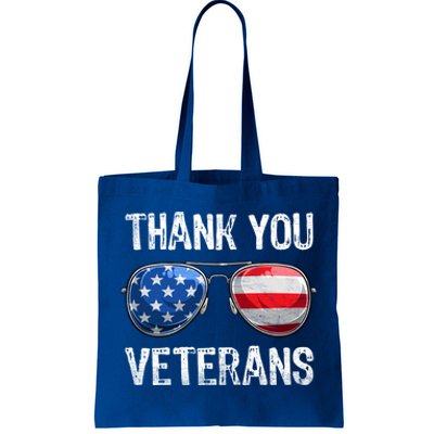 Patriotic America Sunglasses Thank You Veterans Day Gift Tote Bag