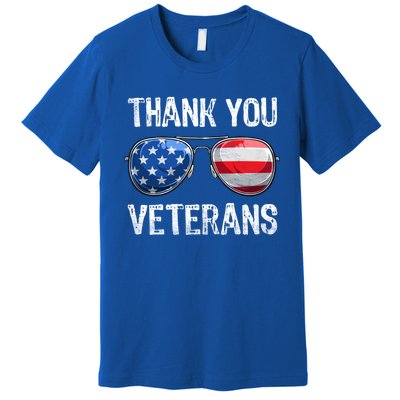 Patriotic America Sunglasses Thank You Veterans Day Gift Premium T-Shirt