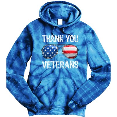 Patriotic America Sunglasses Thank You Veterans Day Gift Tie Dye Hoodie