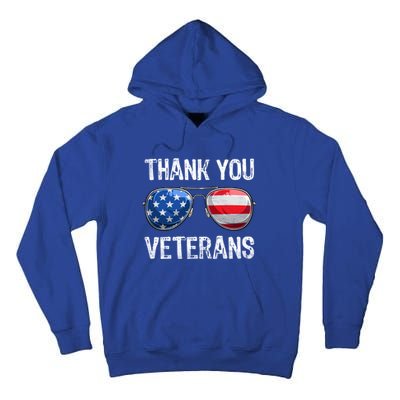 Patriotic America Sunglasses Thank You Veterans Day Gift Tall Hoodie