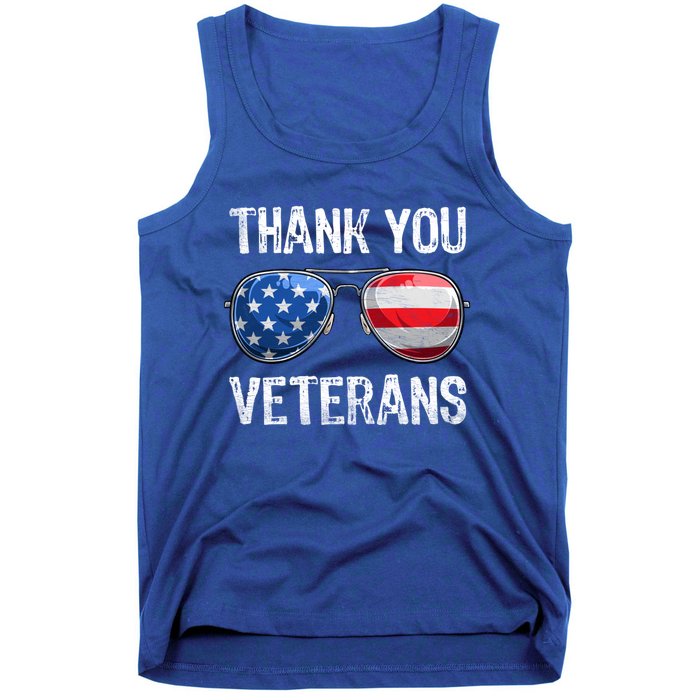 Patriotic America Sunglasses Thank You Veterans Day Gift Tank Top