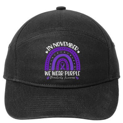 Prematurity Awareness Support In November We Wear Purple 7-Panel Snapback Hat