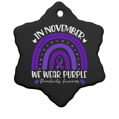 Prematurity Awareness Support In November We Wear Purple Ceramic Star Ornament