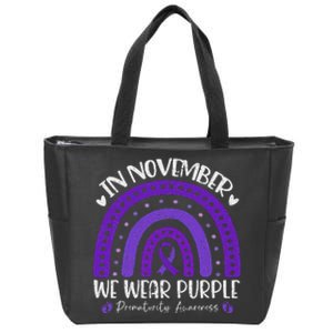 Prematurity Awareness Support In November We Wear Purple Zip Tote Bag