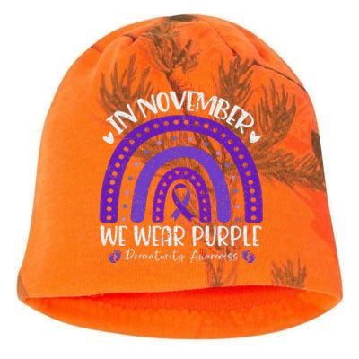 Prematurity Awareness Support In November We Wear Purple Kati - Camo Knit Beanie