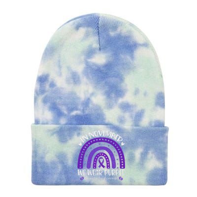 Prematurity Awareness Support In November We Wear Purple Tie Dye 12in Knit Beanie