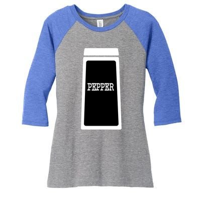 Pepper And Salt Shaker Funny Halloween Matching Couples Gift Women's Tri-Blend 3/4-Sleeve Raglan Shirt