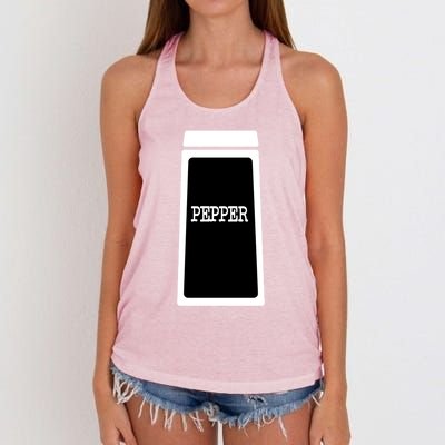 Pepper And Salt Shaker Funny Halloween Matching Couples Gift Women's Knotted Racerback Tank