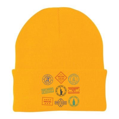 Passport Stamps Travel Knit Cap Winter Beanie