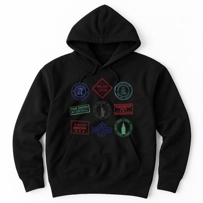 Passport Stamps Travel Hoodie