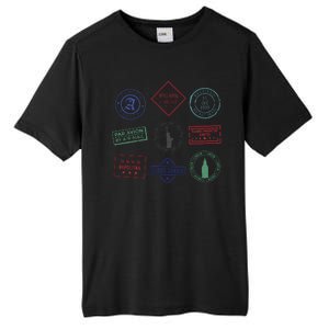 Passport Stamps Travel Tall Fusion ChromaSoft Performance T-Shirt