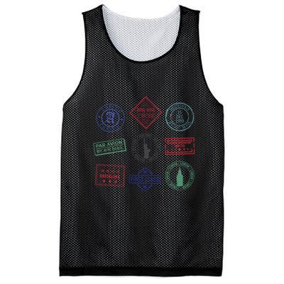 Passport Stamps Travel Mesh Reversible Basketball Jersey Tank
