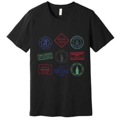 Passport Stamps Travel Premium T-Shirt
