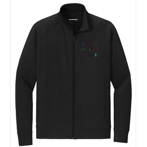 Passport Stamps Travel Stretch Full-Zip Cadet Jacket