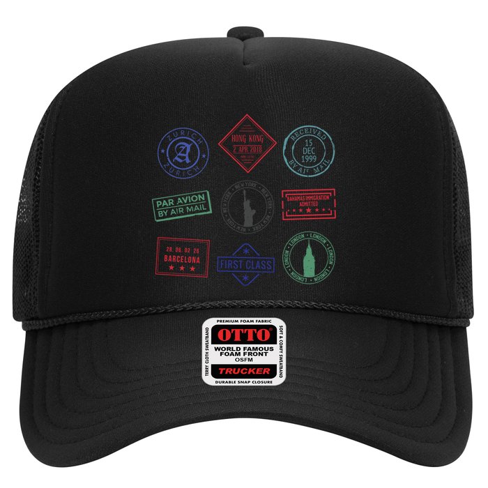 Passport Stamps Travel Trucker Hat