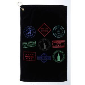 Passport Stamps Travel Platinum Collection Golf Towel