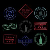 Passport Stamps Travel Full Zip Hoodie