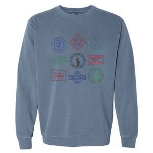 Passport Stamps Travel Garment-Dyed Sweatshirt