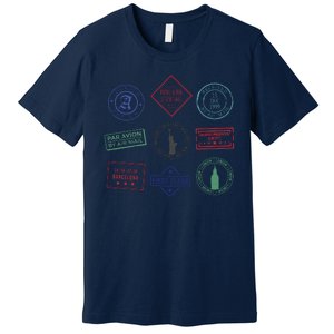 Passport Stamps Travel Premium T-Shirt