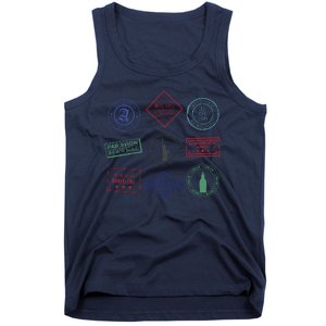 Passport Stamps Travel Tank Top