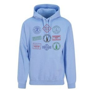 Passport Stamps Travel Unisex Surf Hoodie