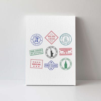 Passport Stamps Travel Canvas