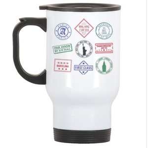 Passport Stamps Travel Stainless Steel Travel Mug