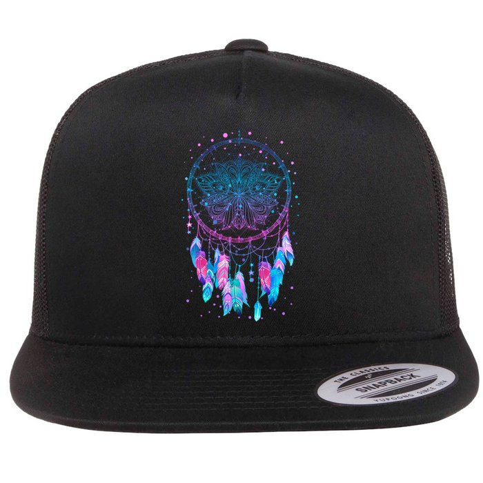 Pastel Dream Catcher Flat Bill Trucker Hat