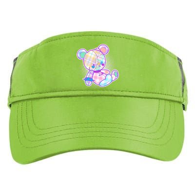 Pastel Kawaii Cute Goth Punk Teddy Bear Adult Drive Performance Visor