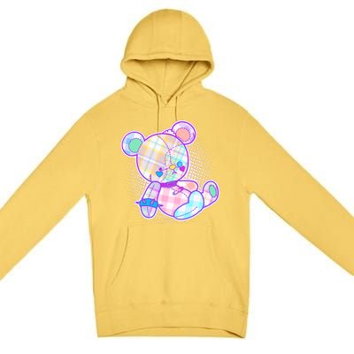 Pastel Kawaii Cute Goth Punk Teddy Bear Premium Pullover Hoodie