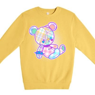 Pastel Kawaii Cute Goth Punk Teddy Bear Premium Crewneck Sweatshirt