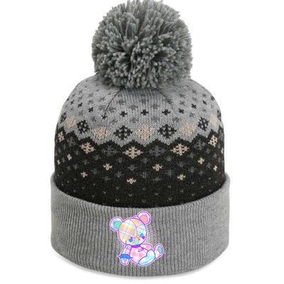 Pastel Kawaii Cute Goth Punk Teddy Bear The Baniff Cuffed Pom Beanie