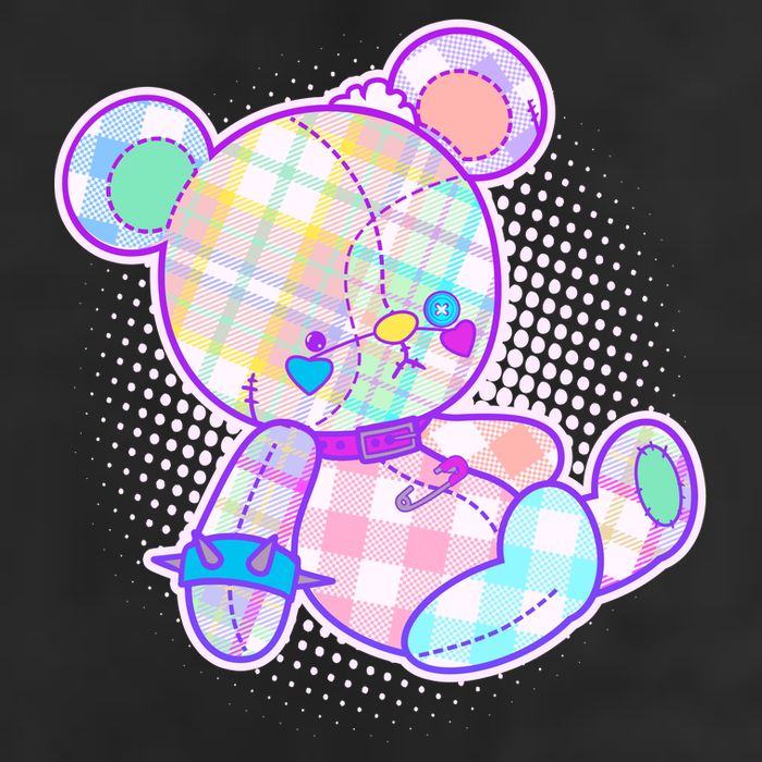 Pastel Kawaii Cute Goth Punk Teddy Bear Cool Comfort Performance Bucket Hat