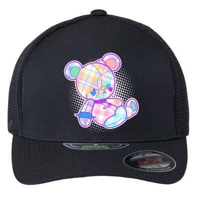 Pastel Kawaii Cute Goth Punk Teddy Bear Flexfit Unipanel Trucker Cap